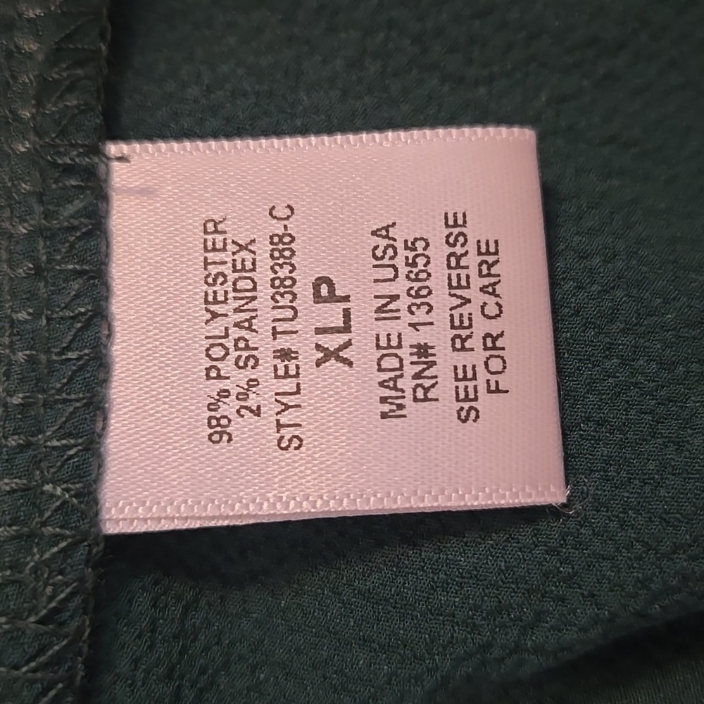 West K Dark Green Blouse with Tie Front Size XLP - Picture 8 of 8